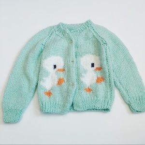 Vintage toddler girl duck knit sweater💞